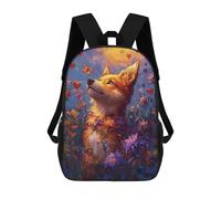 sinyumoney Fox in Flowers Fantasy Art Sacs À Dos 17 Pouces Pour Enfants, Sacs D'école Imprimés En 3D Pour Élèves Du Primaire Et Du Collège, Garçons Et Filles