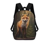 sinyumoney Fox in Forest Sac À Dos Scolaire Pour Enfants, 43 Cm (17 Pouces), Imprimé En 3D, Pour Garçons, Élèves Du Primaire Et Du Collège
