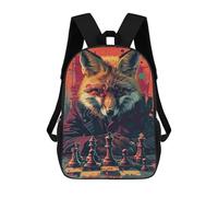 sinyumoney Fox Master Chess Game Art Print Sac À Dos Scolaire Pour Enfants, Imprimé En 3D, Tendance Et Décontracté, Pour Garçons, Élèves Du Primaire Et Du Collège 17inch