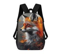 sinyumoney Fox Portrait with Abstract Orange Splatters Sac À Dos Scolaire, Secondaire, Université, Voyage, Campus, Activités De Plein Air, Sports 17inch