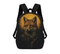 sinyumoney Fox Portrait with Golden Halo Sac À Dos Enfant Fille 3D, Sac D'école, Sac À Dos Pour Tout-petits, Sac À Dos Décontracté, Sac À Livres Tendance 17inch