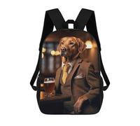 sinyumoney Fox Red Labrador at Pub Sacs À Dos Scolaires Pour Enfants, Sac D'école Imprimé En 3D Pour Garçons, Élèves Du Primaire Et Du Collège 17inch