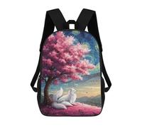 sinyumoney Fox Under Cherry Blossom Tree Painting Sac À Dos Enfant, Cartable Imprimé En 3D Pour Garçons Et Adolescents 17inch