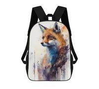 sinyumoney Fox Watercolor Sacs À Dos Tendance Imprimés En 3D 17inch Sac D'école Décontracté Pour Enfants, Garçons, Élèves Du Primaire Et Du Collège