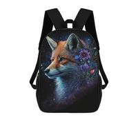 sinyumoney Fox with Flowers in Space Sac À Dos Scolaire Imprimé En 3D Pour Enfants, Sac À Dos De Voyage Tendance Et Décontracté Pour Écoliers 17inch