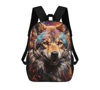 sinyumoney Fox with Headphones Vibrant Artwork Sac À Dos Imprimé En 3D, Sac D'école Décontracté Et Tendance Pour Enfants, Sac D'école Pour Garçons, Collégiens 17inch