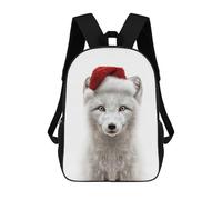 sinyumoney FOX with Santa Hat Sacs À Dos Scolaires Pour Enfants, Sac D'école Imprimé En 3D Pour Garçons, Élèves Du Primaire Et Du Collège 17inch
