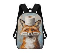 sinyumoney Fox with Toilet Paper Hat Sac À Dos Avec Poche, Sacs À Dos Imprimés En 3D, Sacs De Voyage, Sacs À Livres, Sacs D'école Pour Enfants 17inch