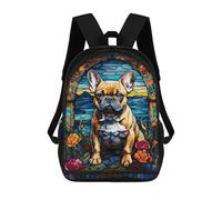 sinyumoney French Bulldog Abstract Sac À Dos Enfant, Cartable Imprimé En 3D Pour Garçons Et Adolescents 17inch