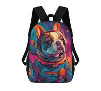 sinyumoney French Bulldog Astronaut Sac À Dos Scolaire Pour Filles Et Garçons, Grand Sac À Dos Léger Pour Enfants Et Étudiants 17inch