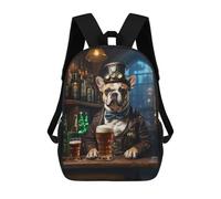 sinyumoney French Bulldog Beer Hound Sac À Dos Enfant, Cartable Imprimé En 3D Pour Garçons Et Adolescents 17inch