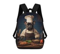 sinyumoney French Bulldog Chef Sac À Dos Scolaire/professionnel Pour Ordinateur Portable, Unisexe, Décontracté, Pour Adolescents, Filles, Garçons, Femmes Et Hommes 17inch