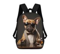 sinyumoney French Bulldog in Suit Sacs À Dos Pour Enfants, Sac D'école Imprimé En 3D, Cartable Pour Enfants, Sac De Voyage, Sac À Dos Garçon Fille, Sac D'école Pour Enfants 17inch