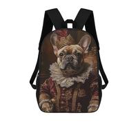 sinyumoney French Bulldog Noble Scholar Renaissance Pet Art Sacs À Dos Scolaires Pour Enfants, Sac D'école Imprimé En 3D Pour Garçons, Élèves Du Primaire Et Du Collège 17inch
