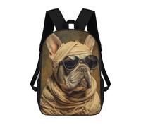 sinyumoney Frenchie with Sunglasses 17inch Sac À Dos Scolaire Imprimé En 3D Pour Enfants, Style Décontracté Et Tendance, Idéal Pour Les Voyages Et Les Études.