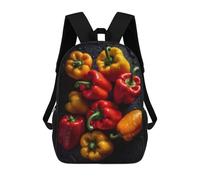 sinyumoney Fresh Bell Peppers Variety Pack Sac À Dos Imprimé 3D Pour Enfants, Sac À Dos Léger Pour Écoliers Et Écoliers, Sac À Goûter Pour La Crèche 17inch