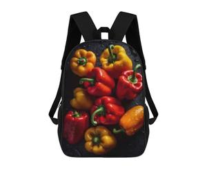 sinyumoney Fresh Bell Peppers Variety Pack Sac À Dos Imprimé 3D Pour Enfants, Sac À Dos Léger Pour Écoliers Et Écoliers, Sac À Goûter Pour La Crèche 17inch