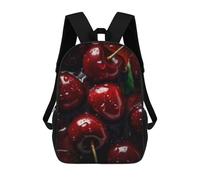 sinyumoney Fresh Wet Cherries Close-Up Sac À Dos Scolaire Imprimé En 3D Pour Enfants, Sac À Dos De Voyage, Sac Tendance Et Décontracté Pour Écoliers 17inch