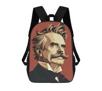 sinyumoney Friedrich Nietzsche Sac À Dos, Cartable Imprimé En 3D, Sac À Goûter, Sac À Dos De Voyage, Sac À Dos Entre Amis, Sac À Dos Scolaire Pour Filles Et Garçons 17inch