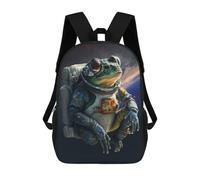 sinyumoney Frog Astronaut in Space-3 Sacs À Dos Imprimés En 3D Pour Enfants, Sacs D'école Tendance Pour Garçons, Sacs De Voyage, Sacs Scolaires Pour Élèves Du Primaire 17inch