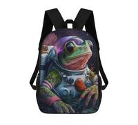sinyumoney Frog Astronaut in Space Suit Sac À Dos Scolaire Pour Enfants, Sac À Dos De Voyage Décontracté, Grand Sac À Dos Pour Garçons Et Filles 17inch