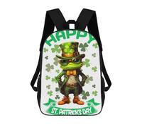 sinyumoney Frog Saint Patricks Day Sac À Dos Scolaire Imprimé En 3D Pour Garçons Et Filles, Sac À Dos Pour Ordinateur Portable Pour Enfants/étudiants/adultes 17inch