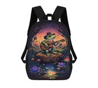 sinyumoney Frog Serenade in Enchanted Forest Sac À Dos Scolaire Pour Enfants, Imprimé En 3D, Sac À Dos Tendance Pour Garçons, Élèves Du Primaire Et Du Collège 17inch