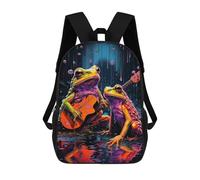 sinyumoney Frogs Playing Guitar in Rain Sac À Dos Scolaire Imprimé En 3D Pour Enfants, Sac À Dos De Voyage, Sac Tendance Et Décontracté Pour Écoliers 17inch