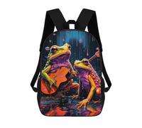 sinyumoney Frogs Playing Guitar in Rain Sac À Dos Scolaire Imprimé En 3D, Sac À Dos Tendance Pour Enfants, Sac À Dos Pour Garçons, Élèves Du Collège 17inch