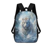 sinyumoney Frozen Tiger in Ice World Sac À Dos Scolaire Enfant Tendance Et Décontracté, Sac À Dos Imprimé En 3D Pour Garçon, Grand Sac À Dos 17inch