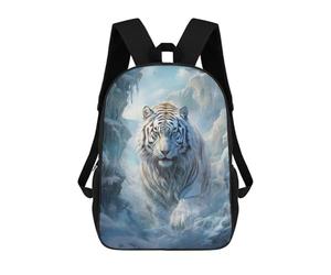 sinyumoney Frozen Tiger in Ice World Sac À Dos Scolaire Enfant Tendance Et Décontracté, Sac À Dos Imprimé En 3D Pour Garçon, Grand Sac À Dos 17inch