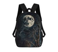 sinyumoney Full Black Moon And Bare Tree Sac À Dos Imprimé En 3D Pour Enfants, Sac D'école Grande Capacité, Sac De Voyage, Sac À Livres, Sac À Dos Scolaire Pour Enfants 17inch