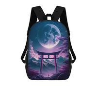 sinyumoney Full Mon in Torii Gate Sac À Dos Scolaire, Sac À Dos Pour Garçons Et Adolescents, Cadeau, Sac À Dos Imprimé En 3D, Sac À Dos Scolaire, Sac À Livres 17inch