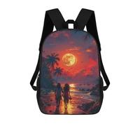 sinyumoney Full Moon Beach Walk Sacs À Dos Pour Enfants, Sac À Dos Scolaire Imprimé En 3D Pour Enfants, Sac À Dos De Voyage, Sac À Livres Pour Enfants 17inch Sac D'école