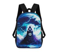 sinyumoney Full Moon Clock Tower Sacs À Dos Scolaires Pour Garçons Et Filles, Sacs À Dos Décontractés Pour Le Sport, Sacs À Dos De Grande Capacité Pour L'école Primaire 17inch
