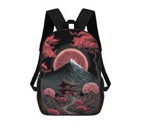 sinyumoney Full Moon Mountain Temple Path Sac À Dos Imprimé Pour Enfants, Sac D'école, Sac De Voyage Pour Adultes Et Enfants 17inch