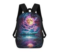 sinyumoney Full Moon Over Lake Sac À Dos, Cartable Imprimé En 3D, Sac À Goûter, Sac À Dos De Voyage, Sac À Dos Entre Amis, Sac À Dos Scolaire Pour Filles Et Garçons 17inch