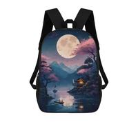 sinyumoney Full Moon The Lake 1 Sacs À Dos Pour Garçons, Cartables Imprimés En 3D, Sacs À Dos De Voyage Tendance Pour Garçons (primaire, Collège) 17inch