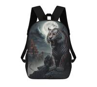 sinyumoney Full Moon Tiger Majesty Sac À Dos Imprimé Pour Enfants, Sac D'école, Sac De Voyage Pour Adultes Et Enfants 17inch