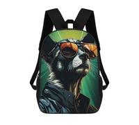 sinyumoney Funky Lemur Fiesta Sac À Dos Scolaire Imprimé En 3D, Sac À Dos Décontracté Pour Enfants, Sac D'école Imprimé En 3D Pour Garçons, Primaire Et Collège 17inch