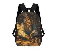 sinyumoney Funny Cat Playing Chess Sacs À Dos Scolaires Pour Enfants, Sac D'école Imprimé En 3D Pour Garçons, Élèves Du Primaire Et Du Collège 17inch