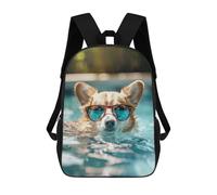 sinyumoney Funny Cute Corgi Summer Sac À Dos, Cartable Imprimé En 3D, Sac À Goûter, Sac À Dos De Voyage, Sac À Dos Entre Amis, Sac À Dos Scolaire Pour Filles Et Garçons 17inch