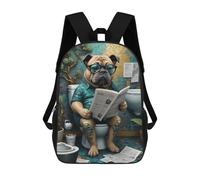 sinyumoney Funny Dog in The Toilet Sacs À Dos Pour Enfants, Cartables Imprimés En 3D, Sacs À Dos Pour Élèves Du Primaire Et Du Collège (garçons Et Filles) 17inch