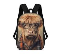 sinyumoney Funny Dressed Highland Cow Sac À Dos Scolaire Pour Enfants Imprimé En 3D, Idéal Pour Les Voyages Et Les Livres 17inch
