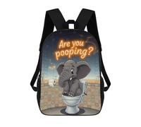 sinyumoney Funny Elephant on Toilet Sac À Dos Enfant, Cartable Imprimé En 3D Pour Garçons Et Adolescents 17inch
