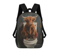 sinyumoney Funny Highland Cow Toilet Sac À Dos Enfant Imprimé En 3D, Sac D'école Pour Garçons, Sac À Dos Cool Et Décontracté, Sac À Dos Amusant Pour Enfants Et Adolescents 17inch