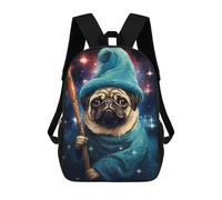 sinyumoney Funny Pug Wizard Pixel Art Sac À Dos Scolaire Pour Filles Et Garçons, Grande Capacité, Léger, Pour Enfants Et Étudiants 17inch