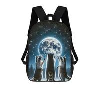 sinyumoney Funny Raccoon Moon Sac À Dos Scolaire Imprimé En 3D, Sac À Dos Décontracté Pour Enfants, Sac D'école Imprimé En 3D Pour Garçons, Primaire Et Collège 17inch