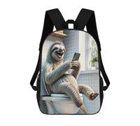 sinyumoney Funny Sloth in Toilet Sac À Dos Scolaire Pour Enfants Imprimé En 3D, Idéal Pour Les Voyages Et Les Livres 17inch
