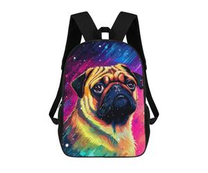 sinyumoney Funny Synth Pug Pixel Sacs À Dos Pour Enfants, Cartables Imprimés En 3D, Sacs À Dos Pour Élèves Du Primaire Et Du Collège (garçons Et Filles) 17inch